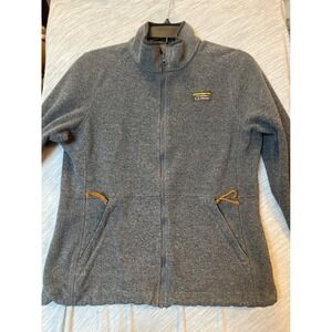 LL Bean Womens Fleece Full Zip Jacket Grey Heather S REG  Mock Neck